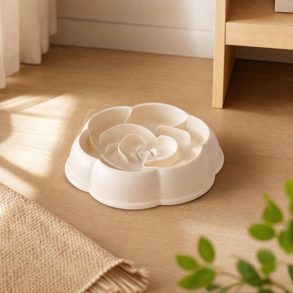 Petal Slow Feeder Dog Bowl for Fast Eaters, - Interactive Puzzle Dish to Help Slow Down Eating at Mealtime