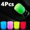 4pcs Luminous Valve Caps, Glow in the Dark Fluorescent Car Motorcycle Bicycle Wheel Shape Tire Hub Decorative Covers,Bike Wheel Decoration