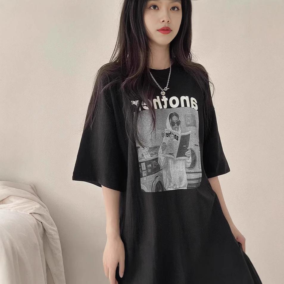 Fat MM large size white shoulder pure cotton short-sleeved t-shirt women's summer new loose casual and thin half-sleeved top ins