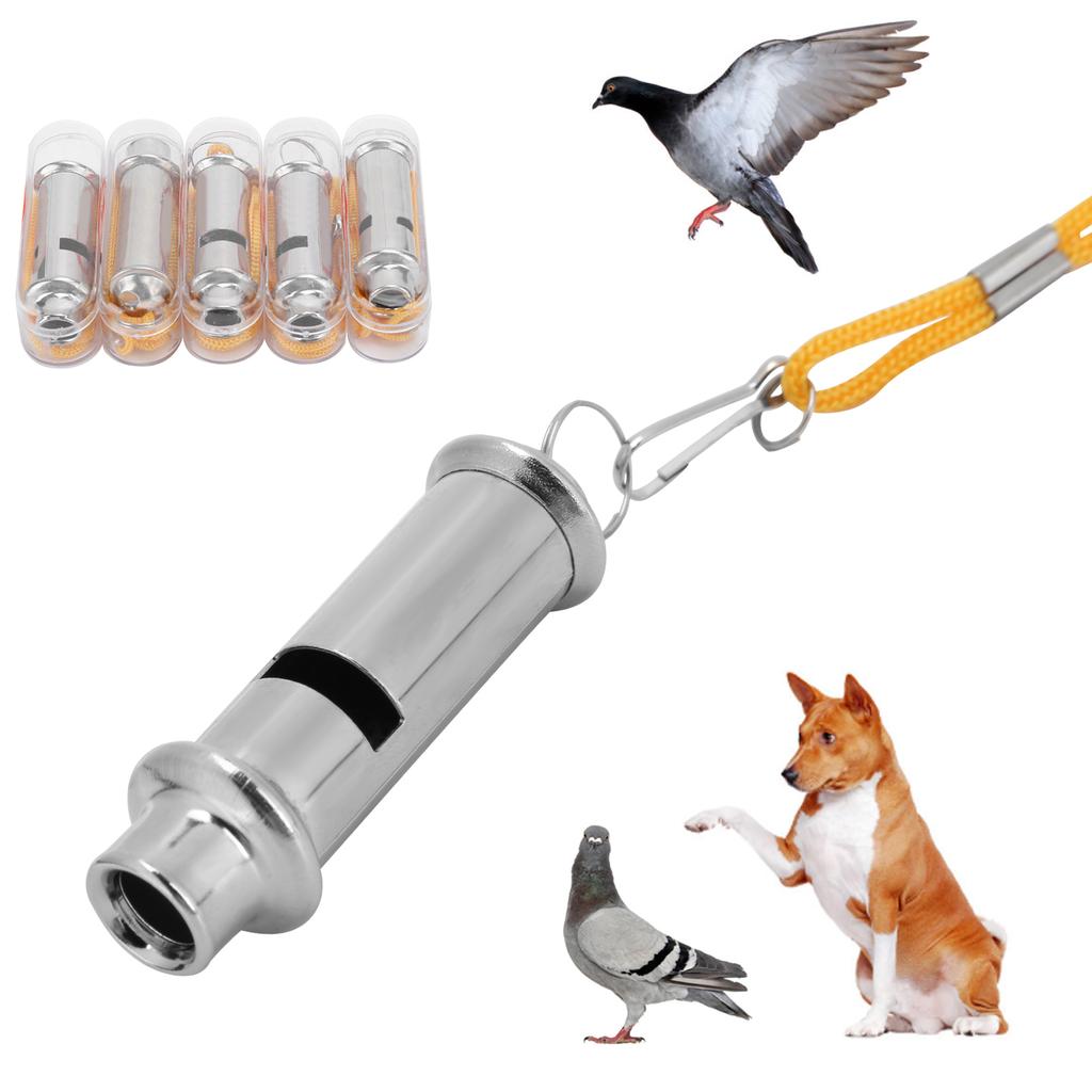 Stainless Steel Ultrasonic Pigeon Whistle with Lanyard for Dog Bird Eagle Parrot Training