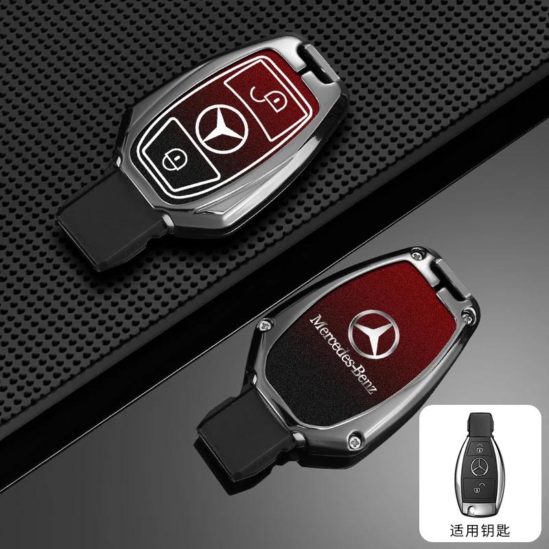 YWP4  Car Key Case Cover Bag For Mercedes Benz A B C E S Class C200 C300 E350 E260L W205 CLA CLS GLA GLC GLE GLS Keychain Accessories