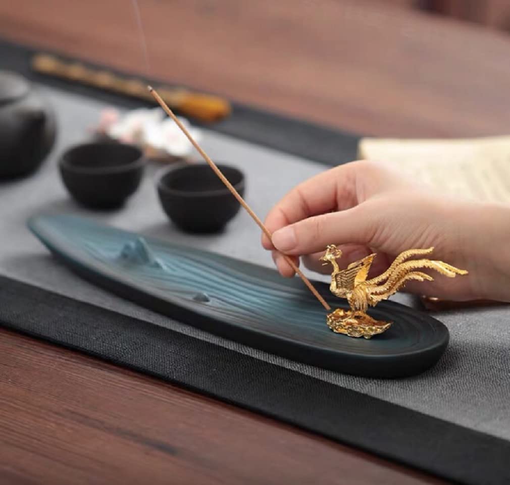 Kaimed Incense Holder, Incense Burner, Incense Plate, Incense Stick Holder, Buddhist Altar Plate, Incense Burner, Incense Holder, Phoenix Design,