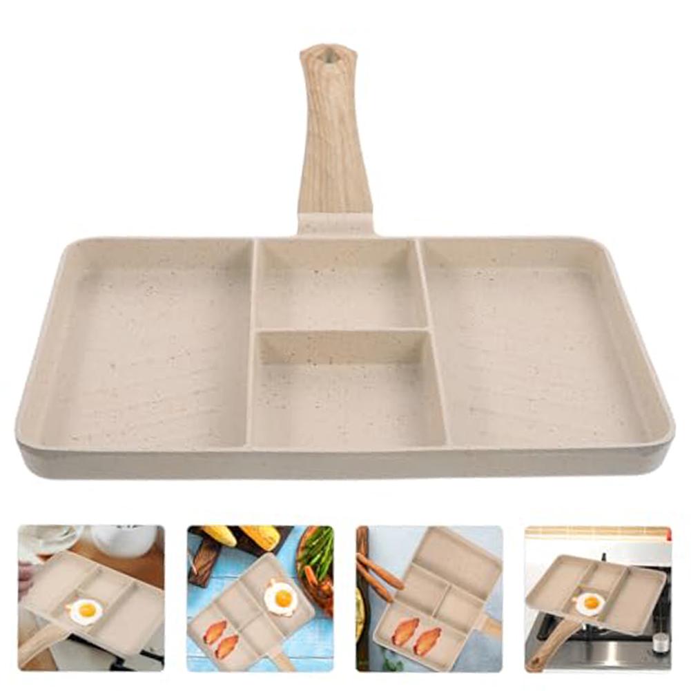 1PC Baking Frying Pan 37*27cm Versatile Non-Stick Stone Frying Pan Perfect For Breakfast & Steak Cooking Pan-frying White/Black