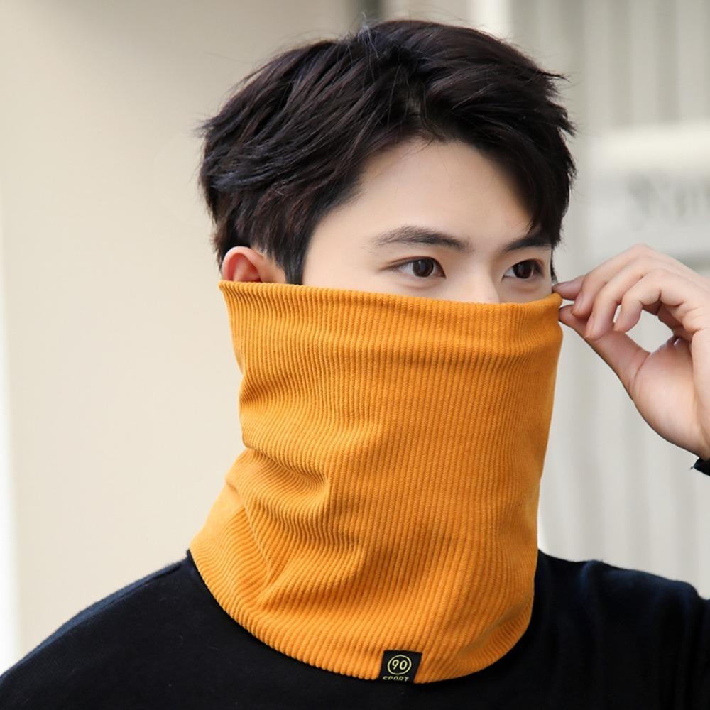 

Plush Sport Scarf Solid Color Neck Gaiter New Mask Knitted жовтий