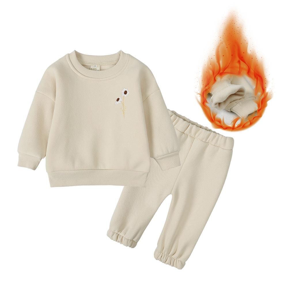 

Весенние комплекты одежды для малышей, мальчиков и девочек, 0-5 лет, толстые детские толстовки, флисовые свитера для девочек, топы + брюки, осенние костюмы 110