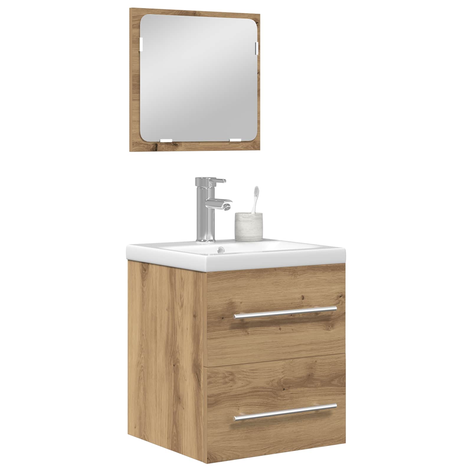 vidaXL Bathroom Furniture Set 2 pcs Artisan Oak Wood Based Material