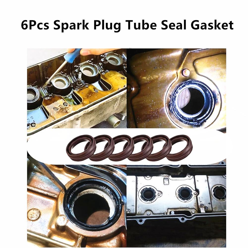 6Pcs Spark Plug Tube Seal Gasket  For Wrangler JK/JKU JL/JLU Gladiator JT Dodge