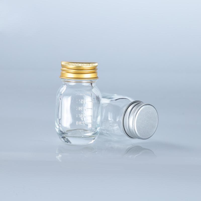 1Pc 30Ml Small Glass Bottle With Lid Medicine Bottle Leak-Proof Powder Capsule Bottle Refillable Glass Bottle