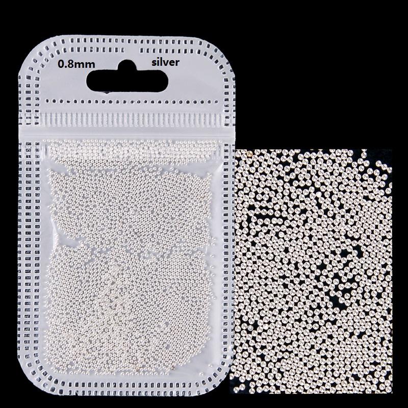 

1 упаковка, 0,6-2,0 мм, бусины с икрой для дизайна ногтей, 10 г, стальные микрошарики, украшения для ногтей 0.8mm