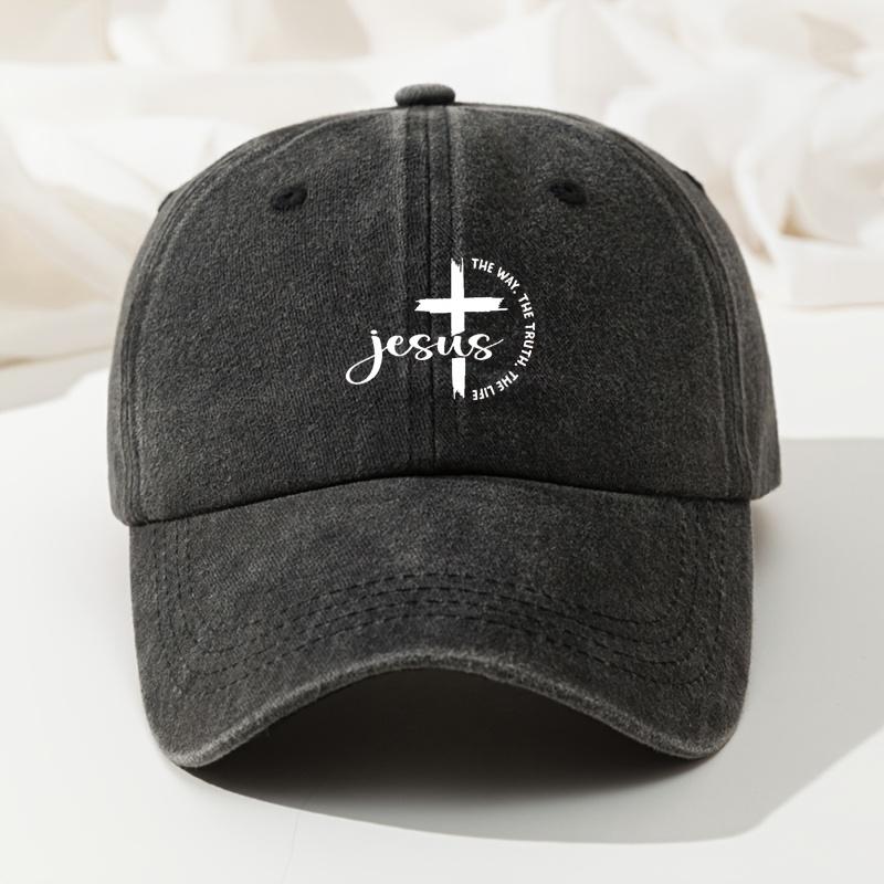 Fashionable Cross Print Baseball Cap Retro Washed Duck Cap High Quality Versatile Casual Fishing Hat чёрный
