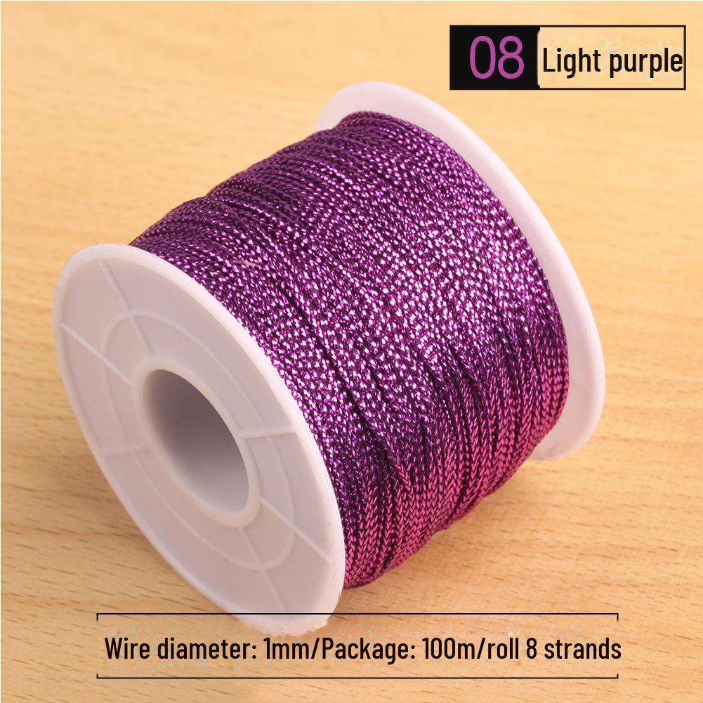 Cordon Cutie Cadou din Fir Auriu și Argintiu Țesut Manual - 8 Fire, Non-Elastic, 1mm