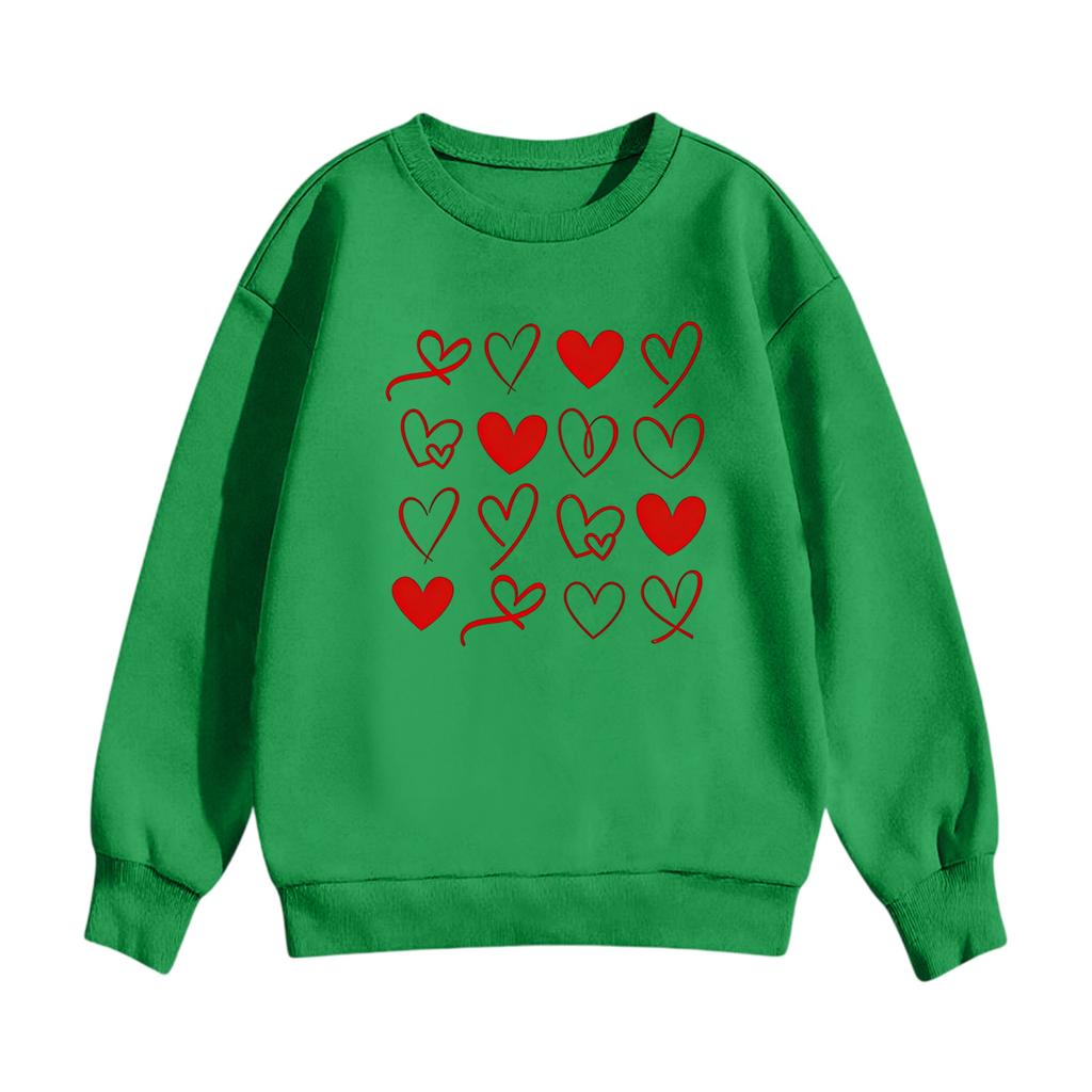 Kinder Freizeit Rundhals Bedruckter Pullover Langarm Kapuzen-Sweatshirt Oberteil