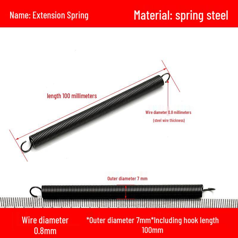 0.8mm Yellow Extension Spring with Hooks - Stapler Rebound Force 