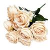 Simulated Roses Bunch Realistic Artificial Roses Faux Rose Bundle with Bendable Stems for Home Decor Parties Weddings Flower Arrangements