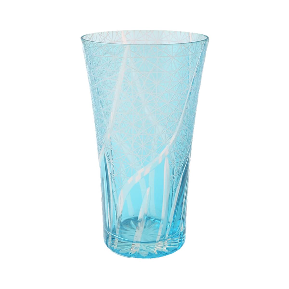 

Nostalgia Kiriko Whiskey x Ranbori Komon New Current Model J-kitchens Glass, Long, 8.6 14.8cm, 400cc, (Small Pattern) Aqua, Color,
