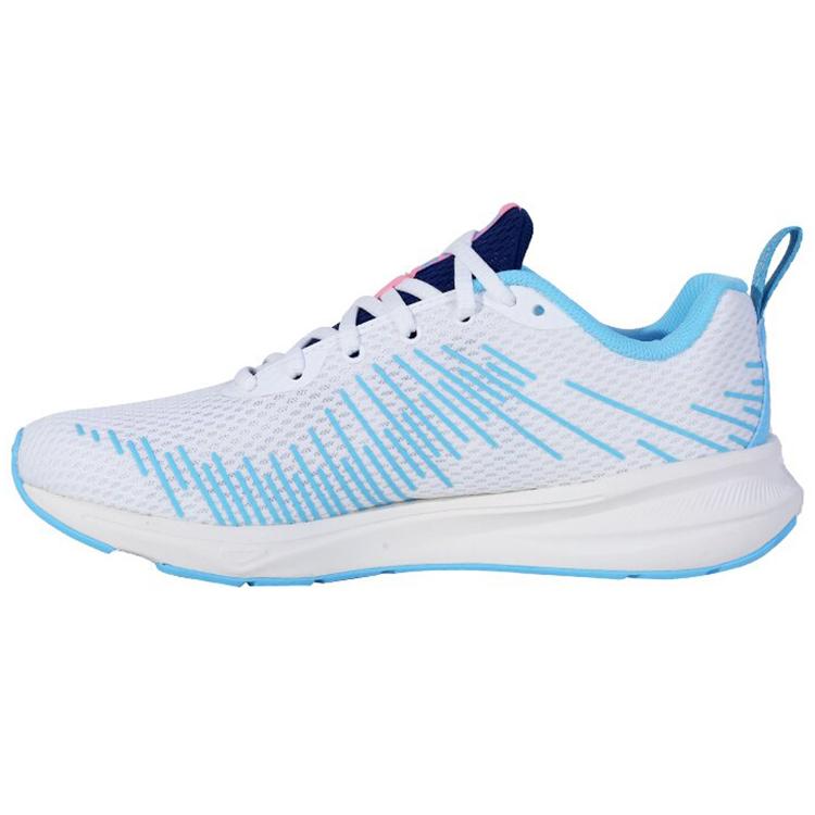 New LiNing Cushioning Breathable Abrasion Resistant Slip Resistant Low Top Running Shoes Women's Moon White Blue ARMS024-2