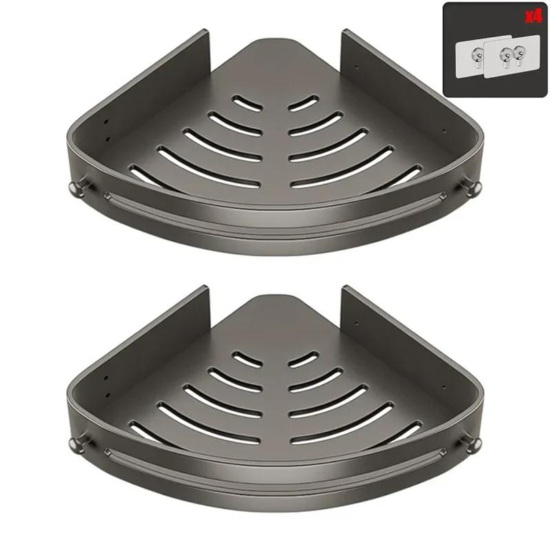 Three Layers Bathroom Nail-free Shelf Shower Corner Shelf Plastics Shampoo Shelf Shower Supply Storage Bathroom Accessories