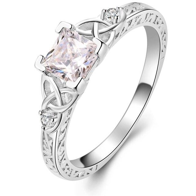 

Кольцо из стерлингового серебра 925 пробы с огранкой «Принцесса» и прозрачным цирконием, символ бесконечности, обручальные кольца для женщин, ювелирные украшения на годовщину 6