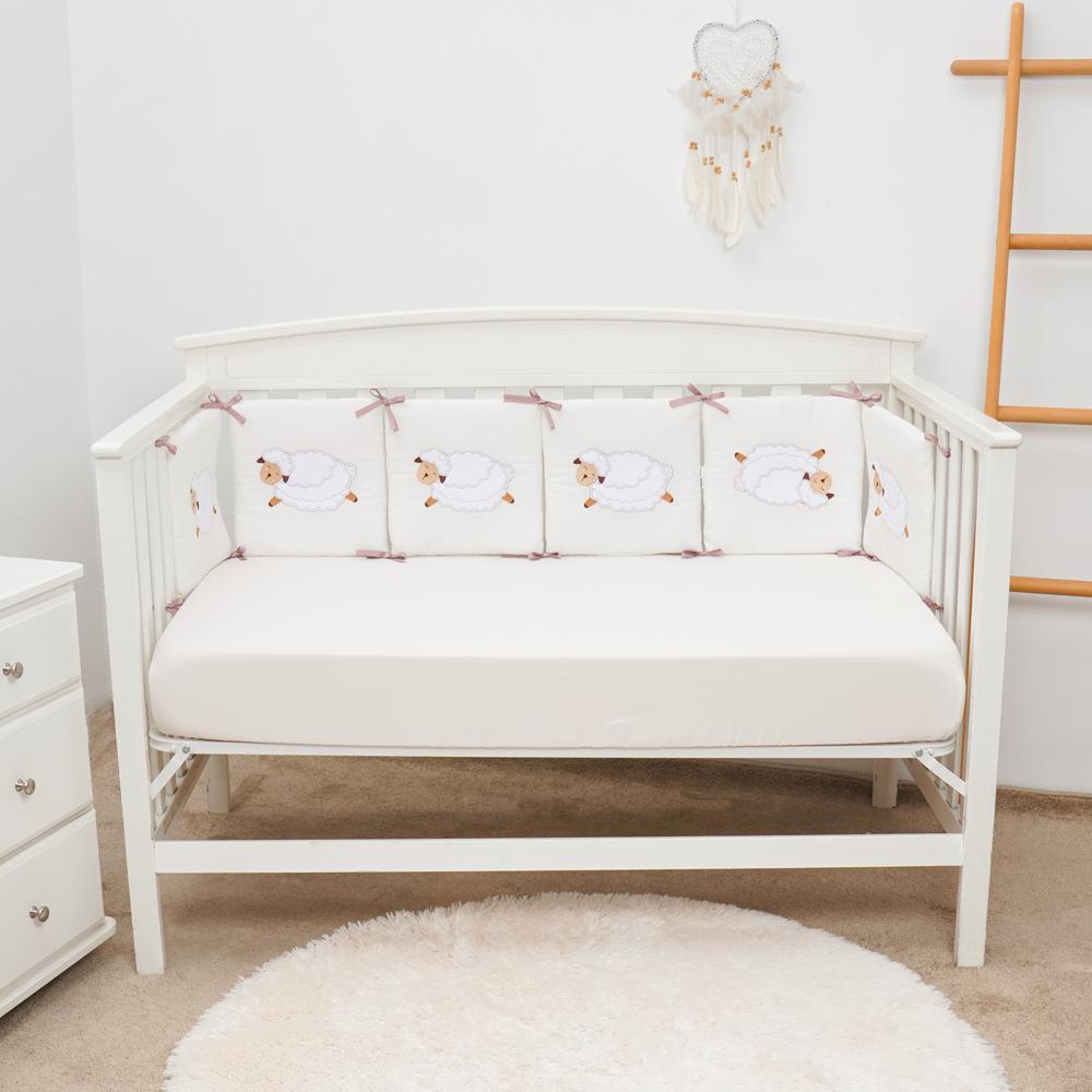 Set Piumone 6 Pezzi 100% Cotone per Lettini da Bambino Traspirante Stampa Animali Paracolpi con Imbottitura in Seta Tessuto Intrecciato