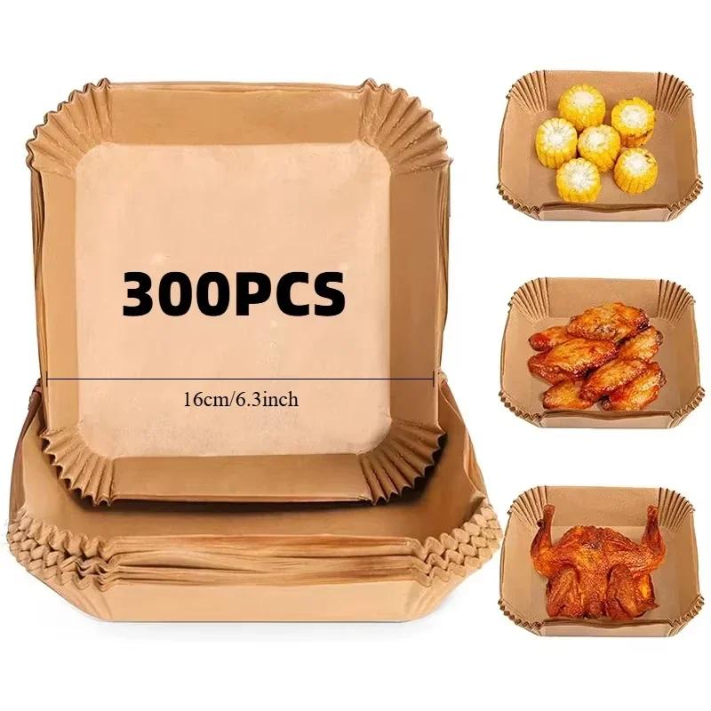 Air Fryer Paper Liners,Non-Stick Parchment Paper,Oil Resistant,Disposable Food Grade Free of Bleach Paper for  Air Fryer Baking