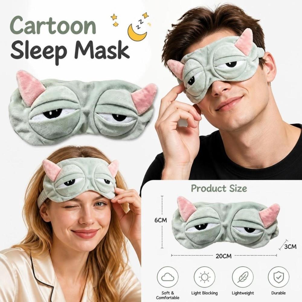Cartoon Pattern Eye Cover Plush Comfort Blindfold Gifts Sleep Mask Travel Rest