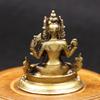 Antique Four-armed Avalokitesvara Bidhisattva Statue Desk Ornaments Tibetan Patron Saint Figurines Home Decoration Crafts