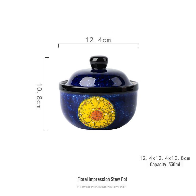 Abay Hand-Painted Floral Ceramic Stew Pot