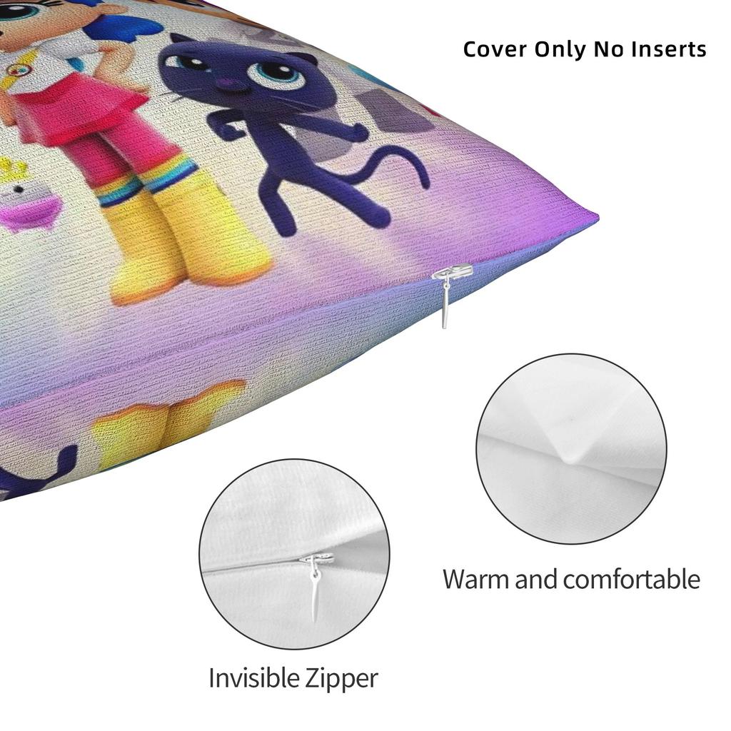 True Rainbows Kingdoms Anime Square Pillow Covers Polyester Home Cushion Cover Funny Decorative Pillowcase 40*40