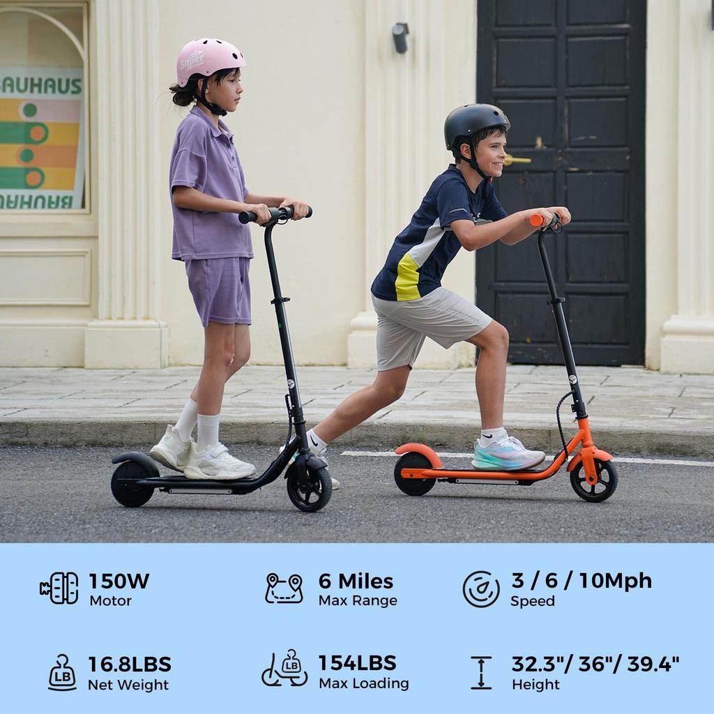 Trotinetă Electrică K2Pro pentru Copii Motor 150W Baterie 2.6Ah 3 Viteze 5-16KM/H Lumină LED Platformă & Ghidon Sarcină Maximă 70KG Trotinetă Electrică pentru Copii