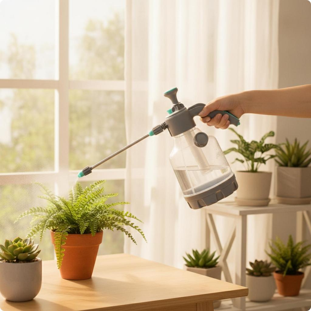 Handheld Pump Sprayer Pressurized Manual Pressure Adjustable Misting Device Bottle