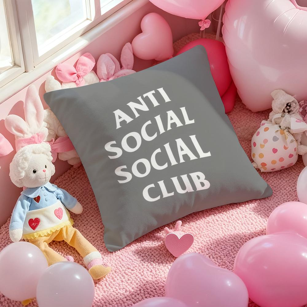 ANTI SOCIAL SOCIAL CLUB Cushion Cover Pattern Printed Pillowcase for Living Room Sofa Cushion Cover & Bedroom Decor
