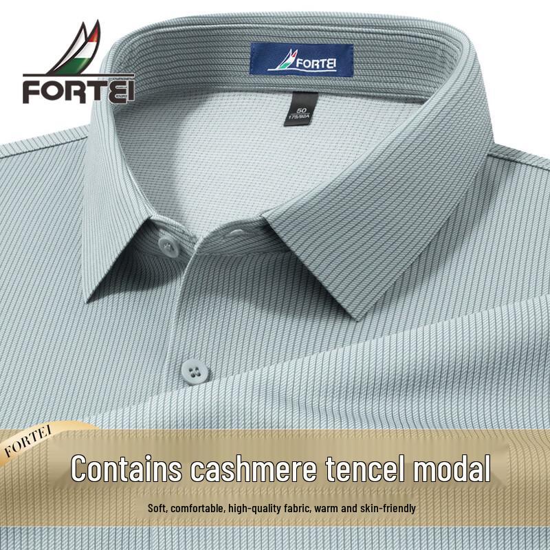 

Men s Long-Sleeve Cashmere Tencel Lyocell Brushed Shirt 50