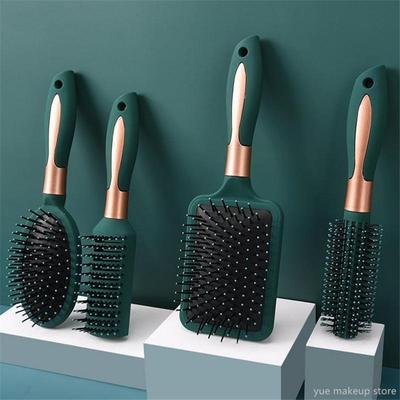 Cepillo de pelo verde oscuro, peine para masaje del cuero cabelludo, cepillo para el pelo para mujer, cepillo para desenredar el pelo rizado húmedo para salón, herramientas de estilismo de peluquería
