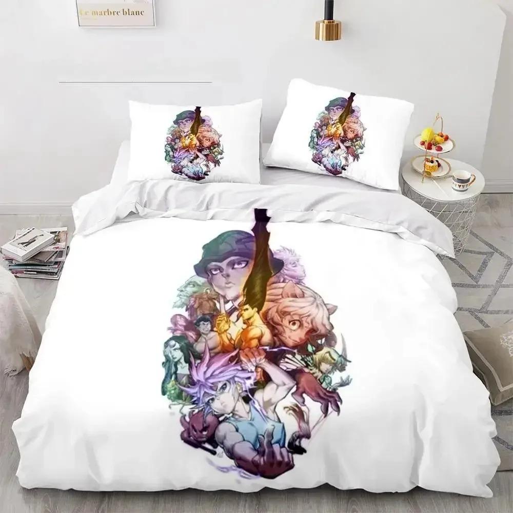 HUNTER×HUNTER Bedding Set Single Twin Full Queen King Size Bed Set Aldult Kid Bedroom Duvetcover Sets Bed Furniture Set Bedroom