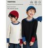 Youyou Boys' Fall Crewneck Long-Sleeve Cotton-Blend Tee