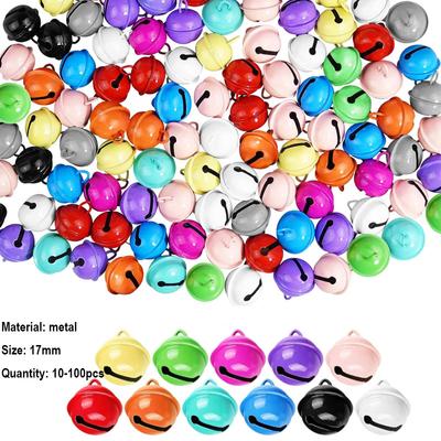 New 10-100pcs 17mm Colorful Jingle Bells Iron Pendants Hanging Christmas Tree Ornaments Christmas Decorations Party DIY