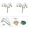 12 Pcs Halloween Skull Stake Human Skull with Bendable Wire Planter Insert Skull Stake for Flower Pot Garden Bed Decoration