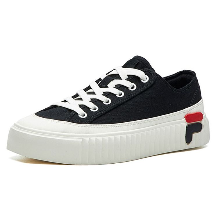 Fila Gear Canvas Slip Resistant Durable Lightweight Low Top Skate Shoes Women Sneakers Black F12W124342FBK