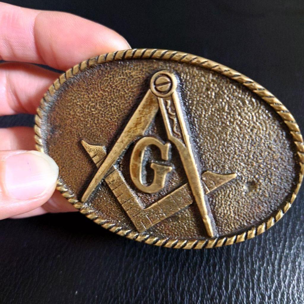 [USED] Rare Freemason 70s Vintage Buckle Secret Society