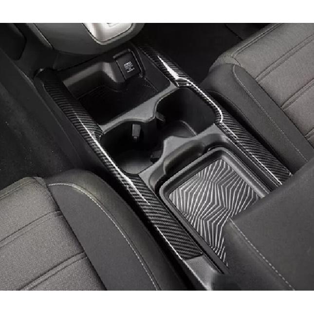 Carbon Fiber ABS Water Cup Holder Stripe Cover Trim For Honda CRV CR-V 2017-