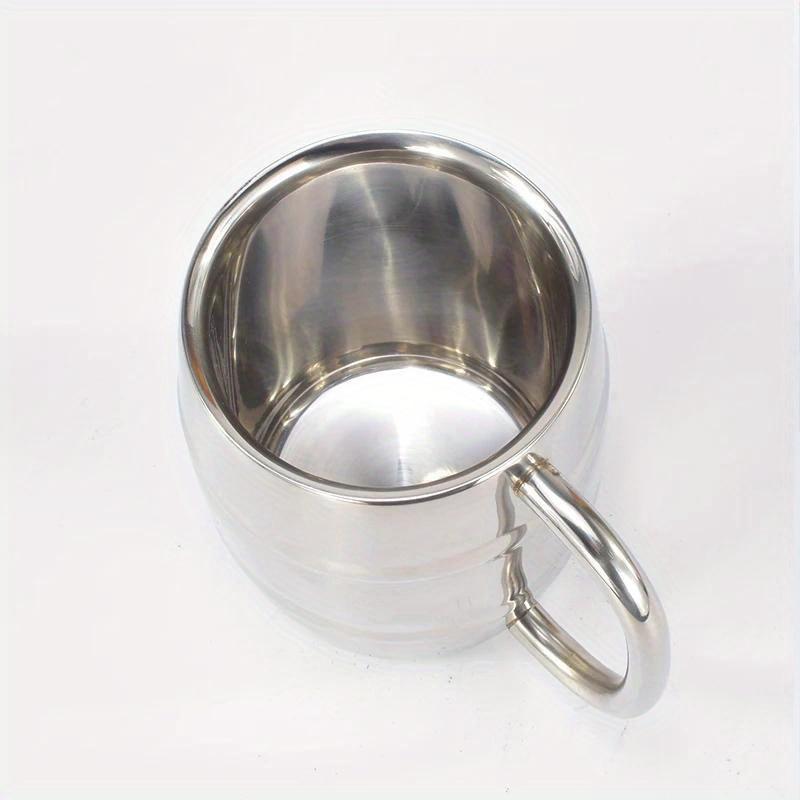 400ml doppelwandiger Edelstahl Bierbecher Outdoor Camping Westlicher Kaffeebecher mit Griff Isoliert Tragbarer Wasserbecher Tassen Geschirr.