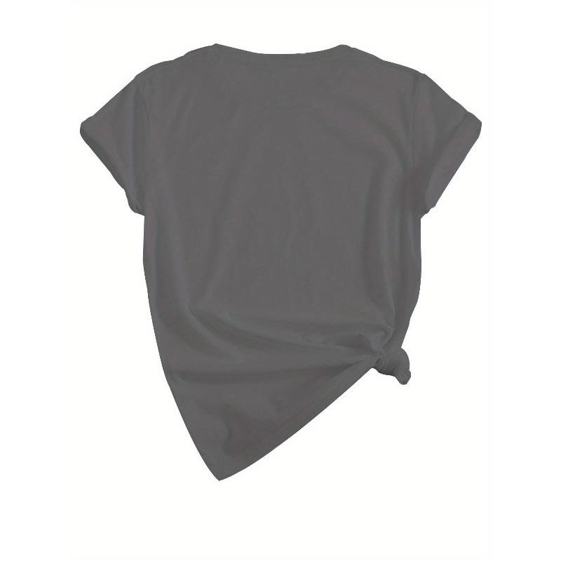 T-Shirt - Black Casual Short Sleeve Tee with Red & White Text, Soft & Comfortable for Casual Attire, Allseason Apparel