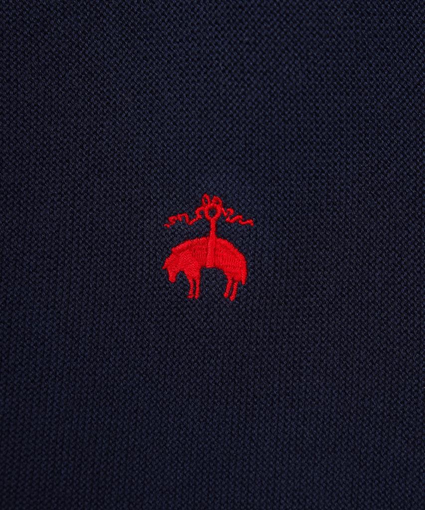 Brooks Brothers Supima Cotton Contrast Cardigan (Navy) (Bbwcmmf301)