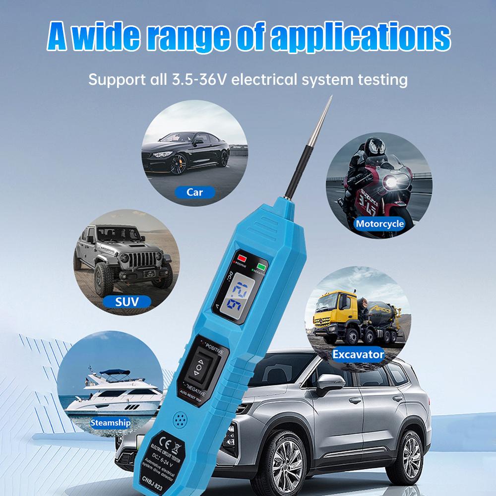 Car Circuit Tester Diagnostic Cable Table Automotive Electrical System Tester Voltage Power Probe Kit LED Digital Display