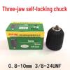 10mm Self-Locking Hand Drill Chuck, 3/8 Hand-Tight, Item No. 07144A