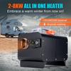 Car Parking Heater Set 12v 24v 220v Universal 2-8KW Black Full Body Metal Thickened Shell With Bluetooth Voice Playback Function