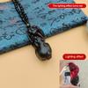 Dragon Plaque Maitreya Buddha Pendant Necklace Light Changing Red Green Amber Resin Pendant Jewelry Gift For Women Men