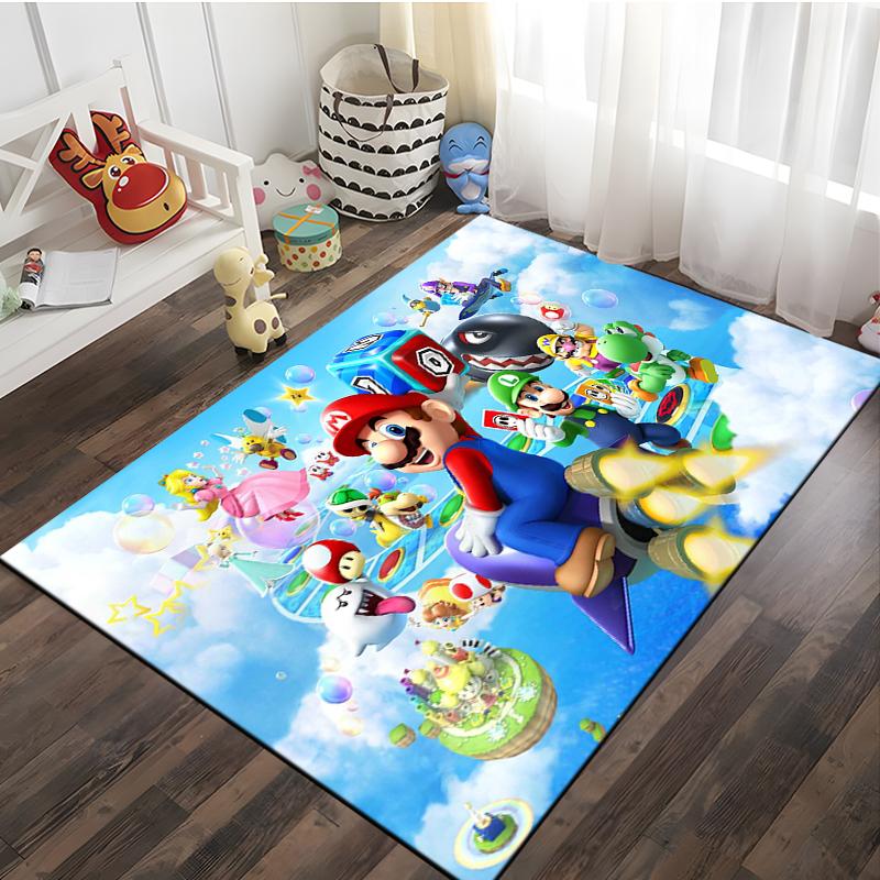 3D Cartoon Super Mario Bros Game HD Rug Area Carpet for Living Room Kids Bedroom Sofa Kitchen Decorate Child Non-slip Floor Mats