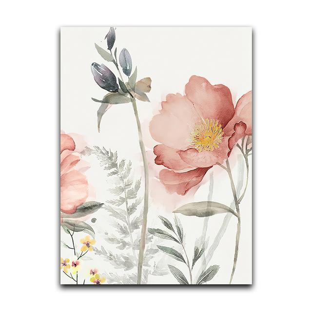 Fiori blu Su tela Dipinti interni Moderni Estetici nordici Wall Art Poster Immagini Decorazione del soggiorno
