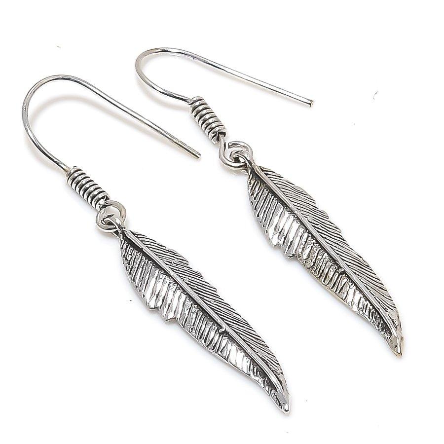 

Natural Vintage Look Handmade 925 Sterling Silver Gift Earring 2.09 q3Q98